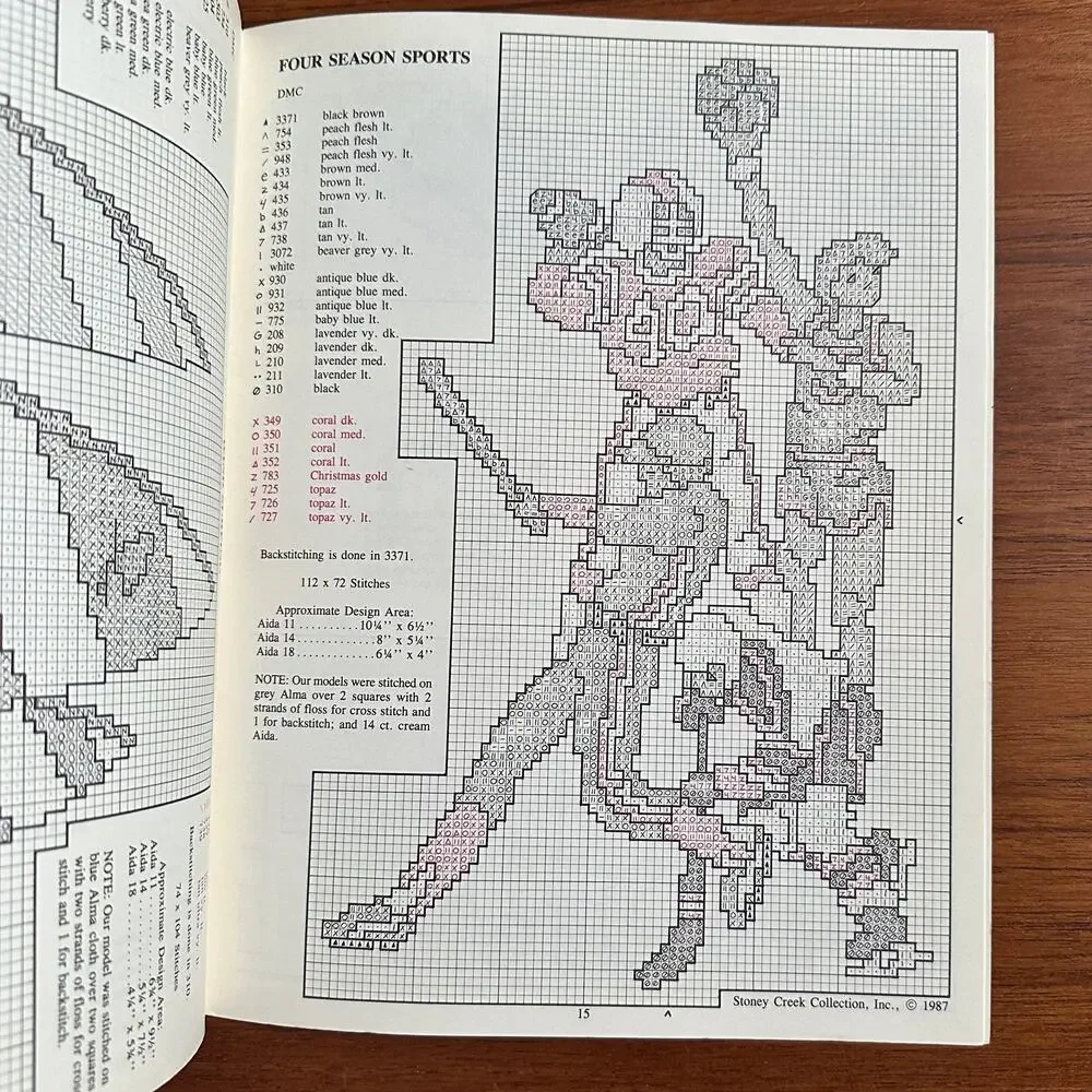Sports Cross Stitch Pattern Book 1987